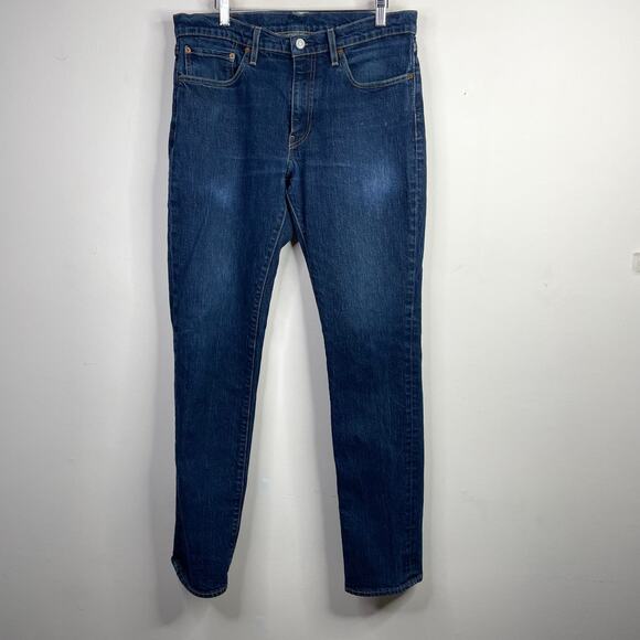 Levis 511 Slim Straight Dark Wash Denim Blue Jeans Stretch Mens 34 x 34 - Picture 1 of 11